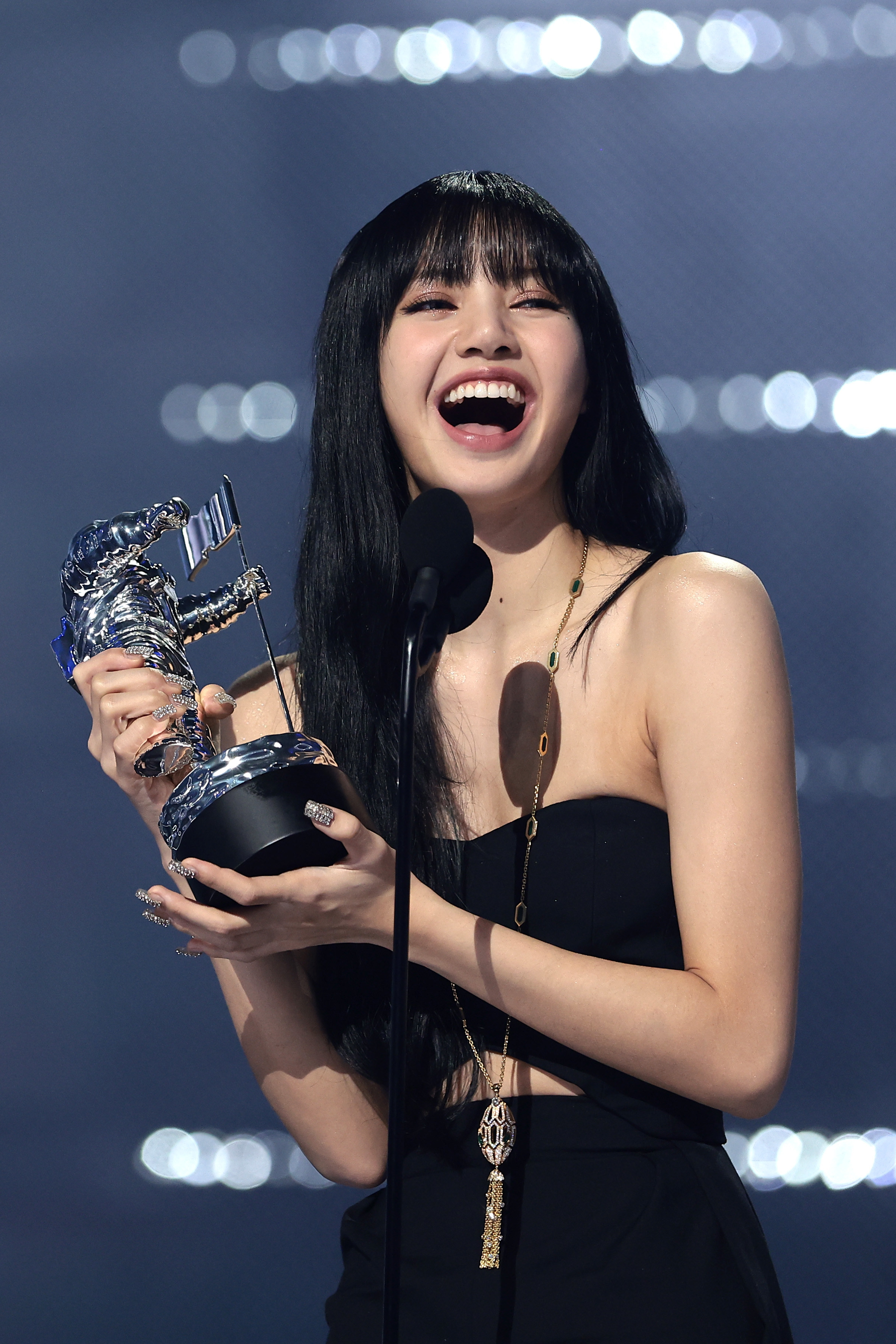 Lisa of BLACKPINK accepts the award for Best K-Pop onstage at the 2022 MTV VMAs at Prudential Center