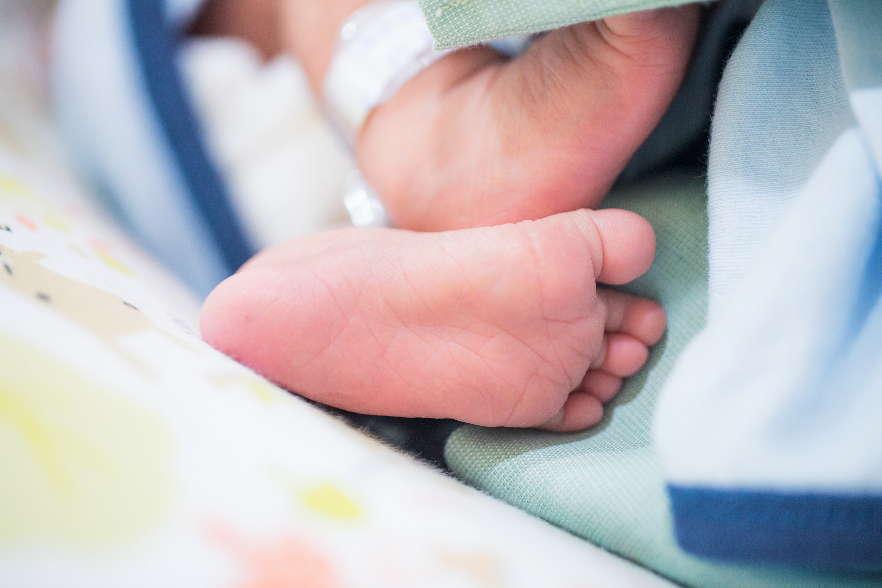A newborn baby's feet are pictured at the hospital