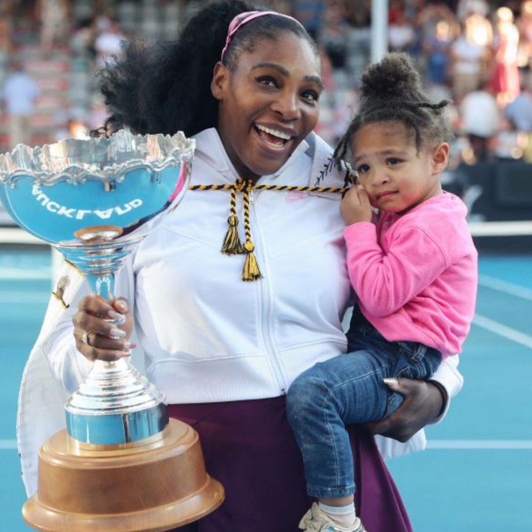 Williams with her daughter in 2020