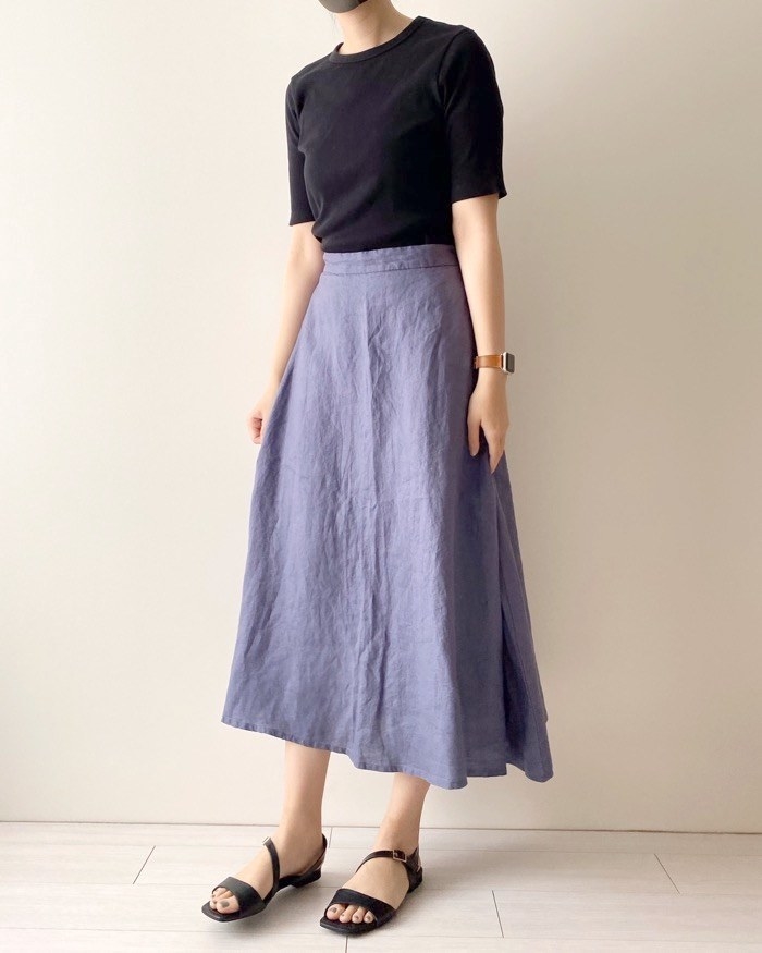 無印良品のオススメのスカート「ヘンプフレアスカート」