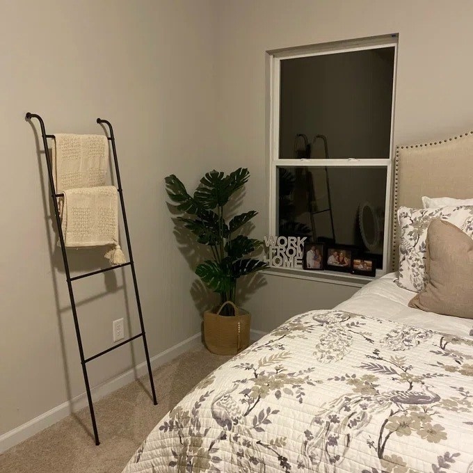 reviewer image of the blanket ladder in a bedroom