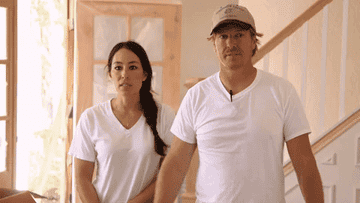 Chip and Joanna Gains of the HGTV show Fixer Upper looking stressed