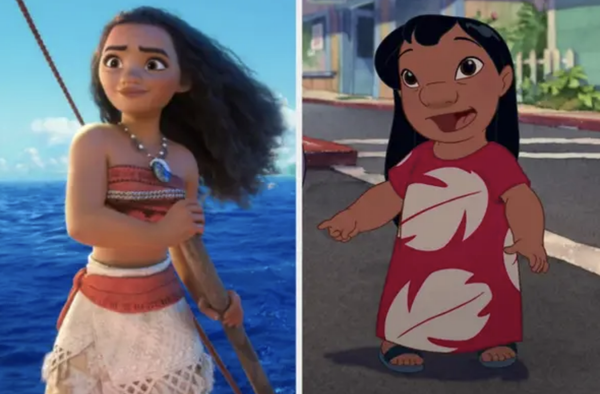 Side-by-side of Moana and Lilo