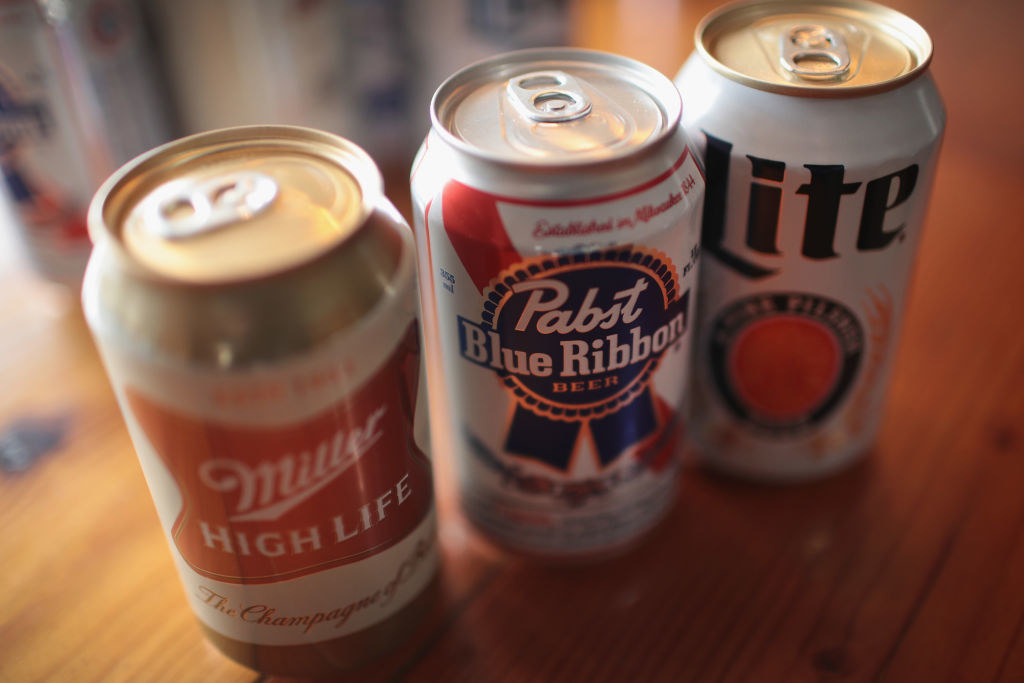 Cans of American beer.