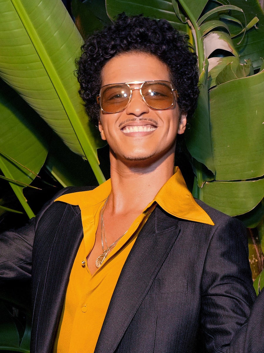 Close-up of Bruno Mars smiling