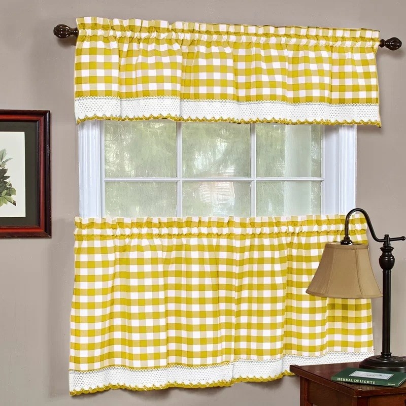 the yellow gingham plaid curtains