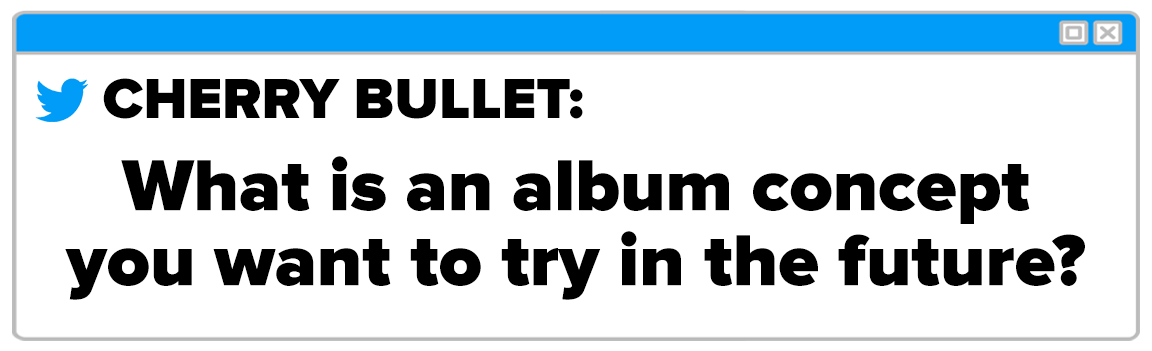 Twitter Box and the question reads Cherry Bullet What is an album concept you want to try in the future