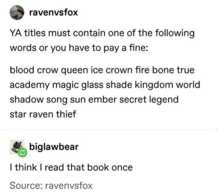 "I think I read that book once"