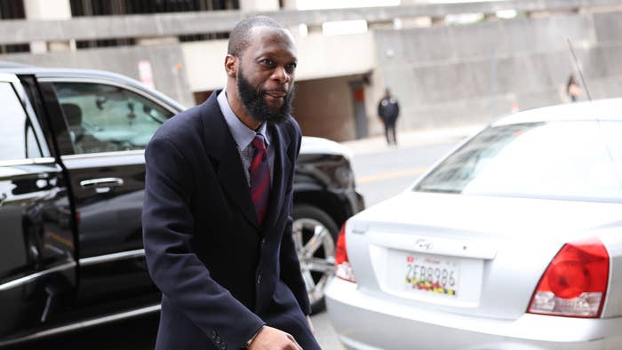 Pras is seen walking into courtroom