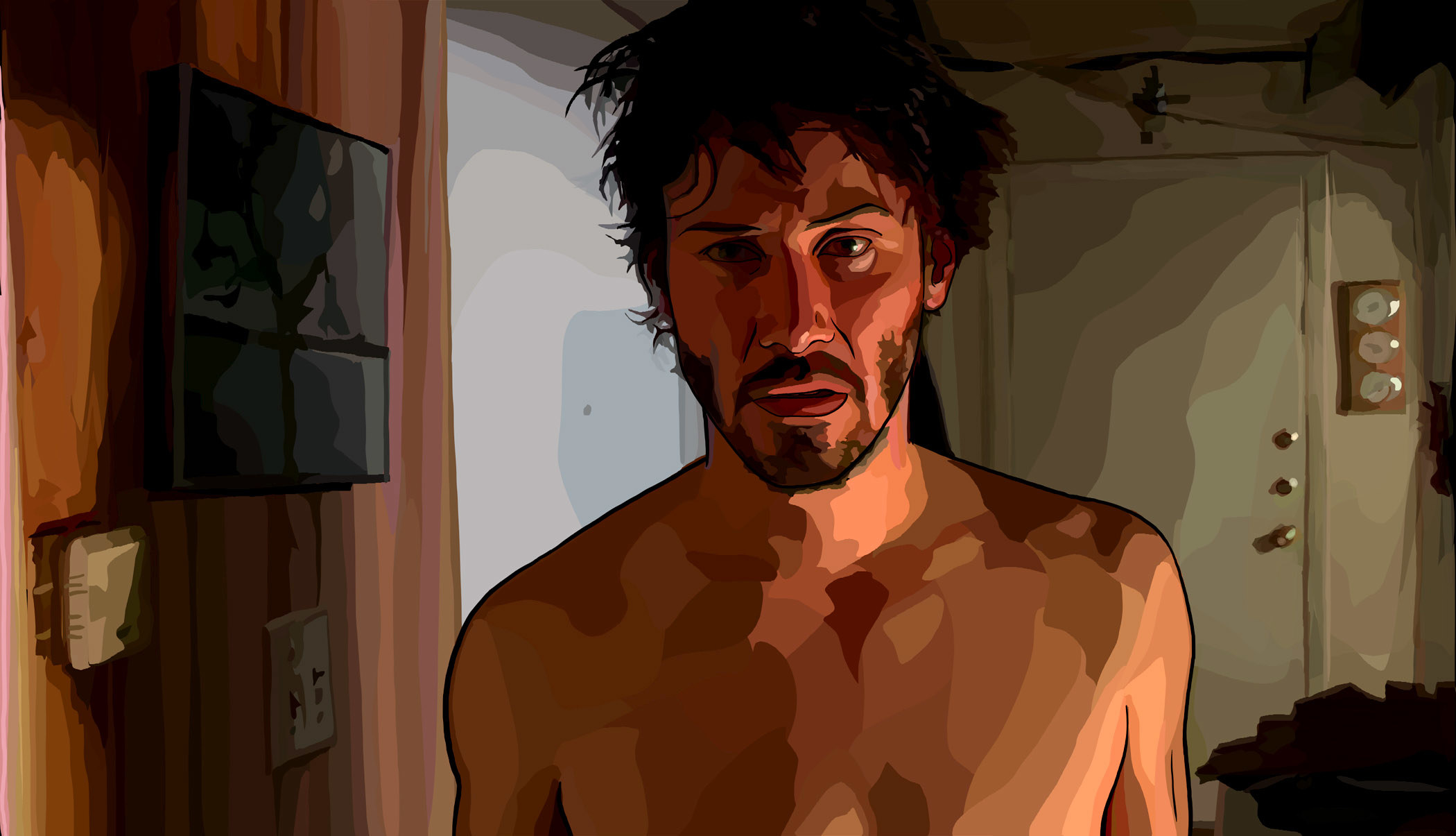 Screenshot from &quot;A Scanner Darkly&quot;