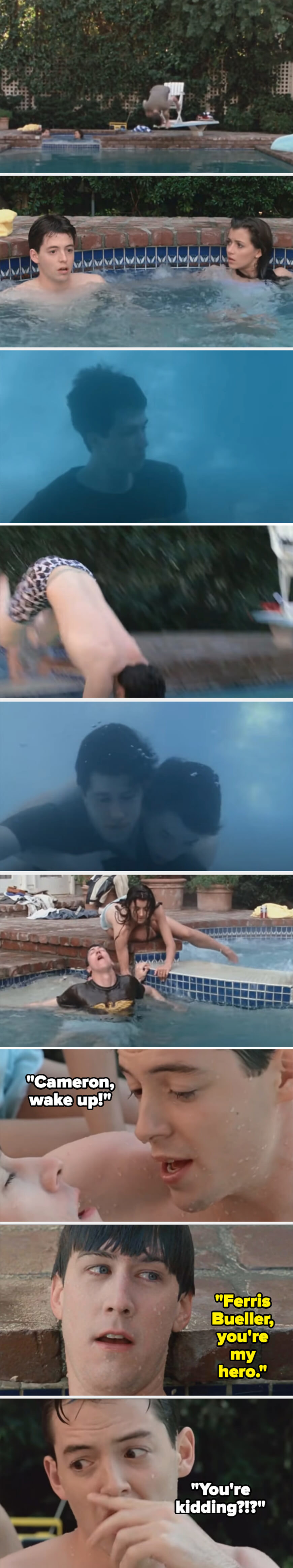 Ferris &quot;saving&quot; Cameron in the pool