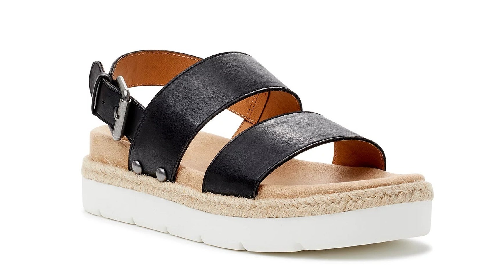black and tan flatform sandal
