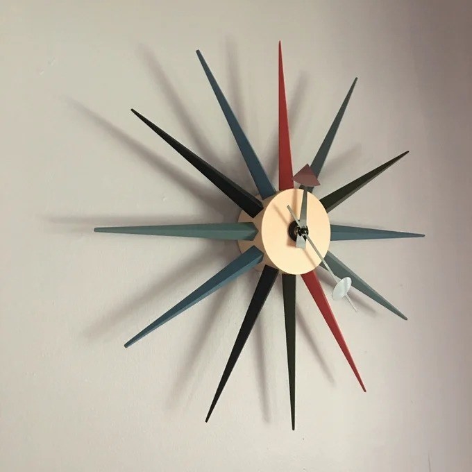 a reviewer photo of the multicolored clock