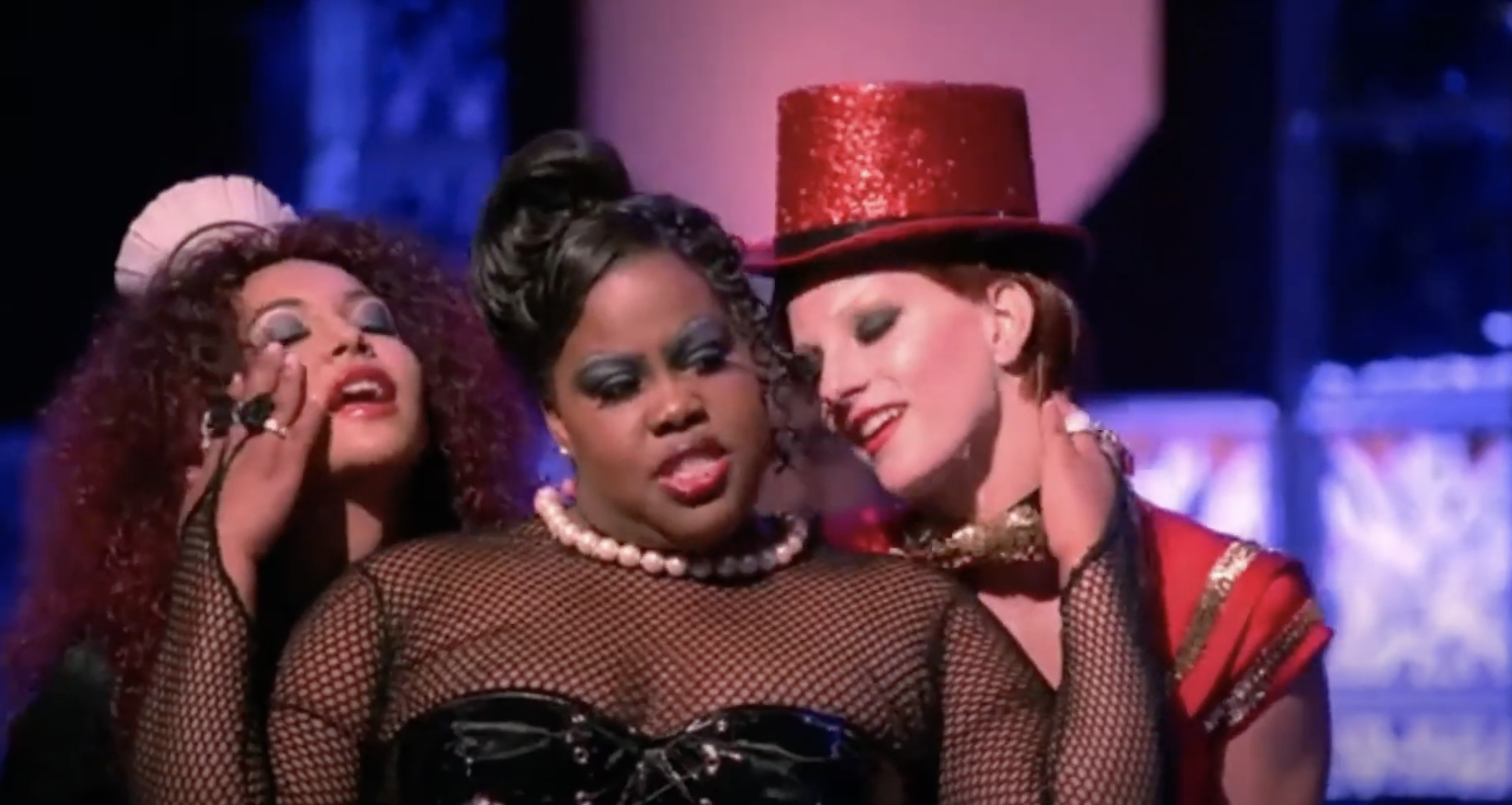 Mercedes, Brittany, and Santana in the &quot;Rocky Horror&quot; episode of &quot;Glee&quot;