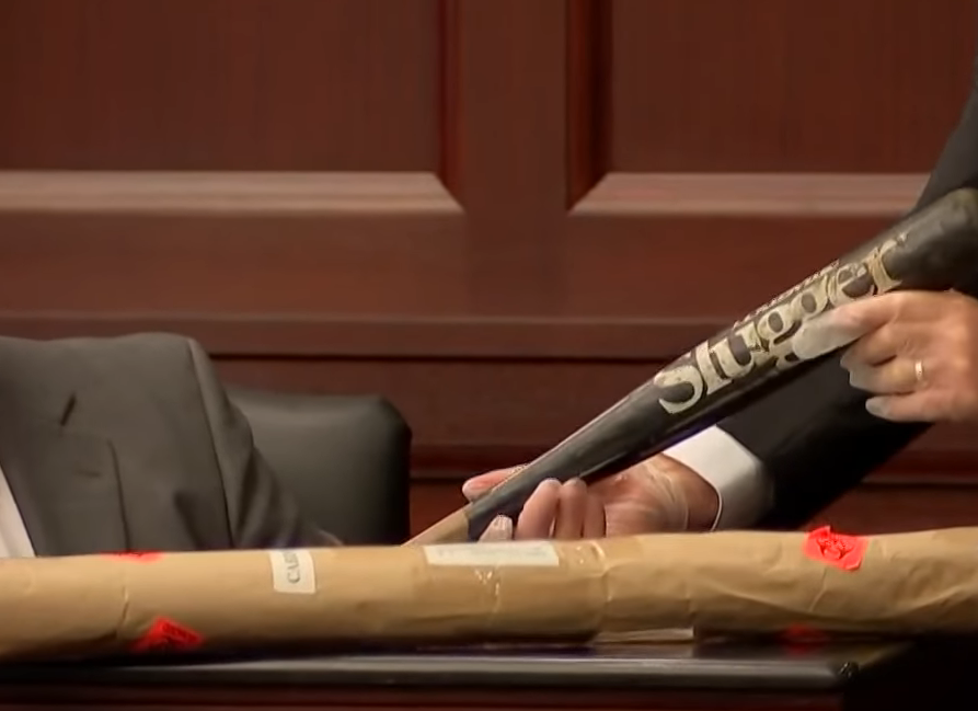 the bat used to murder maddie being shown in court