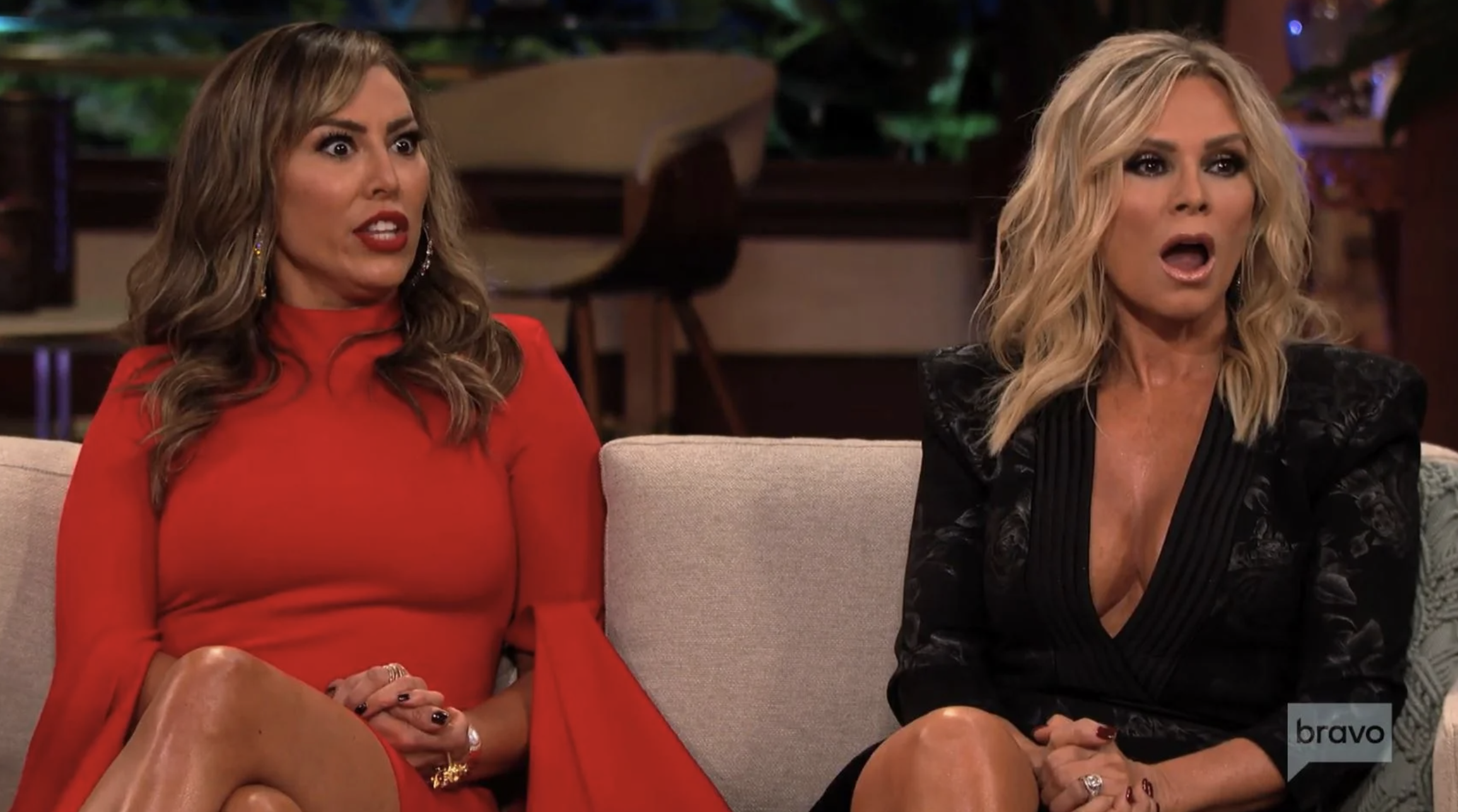 Two women looking shocked