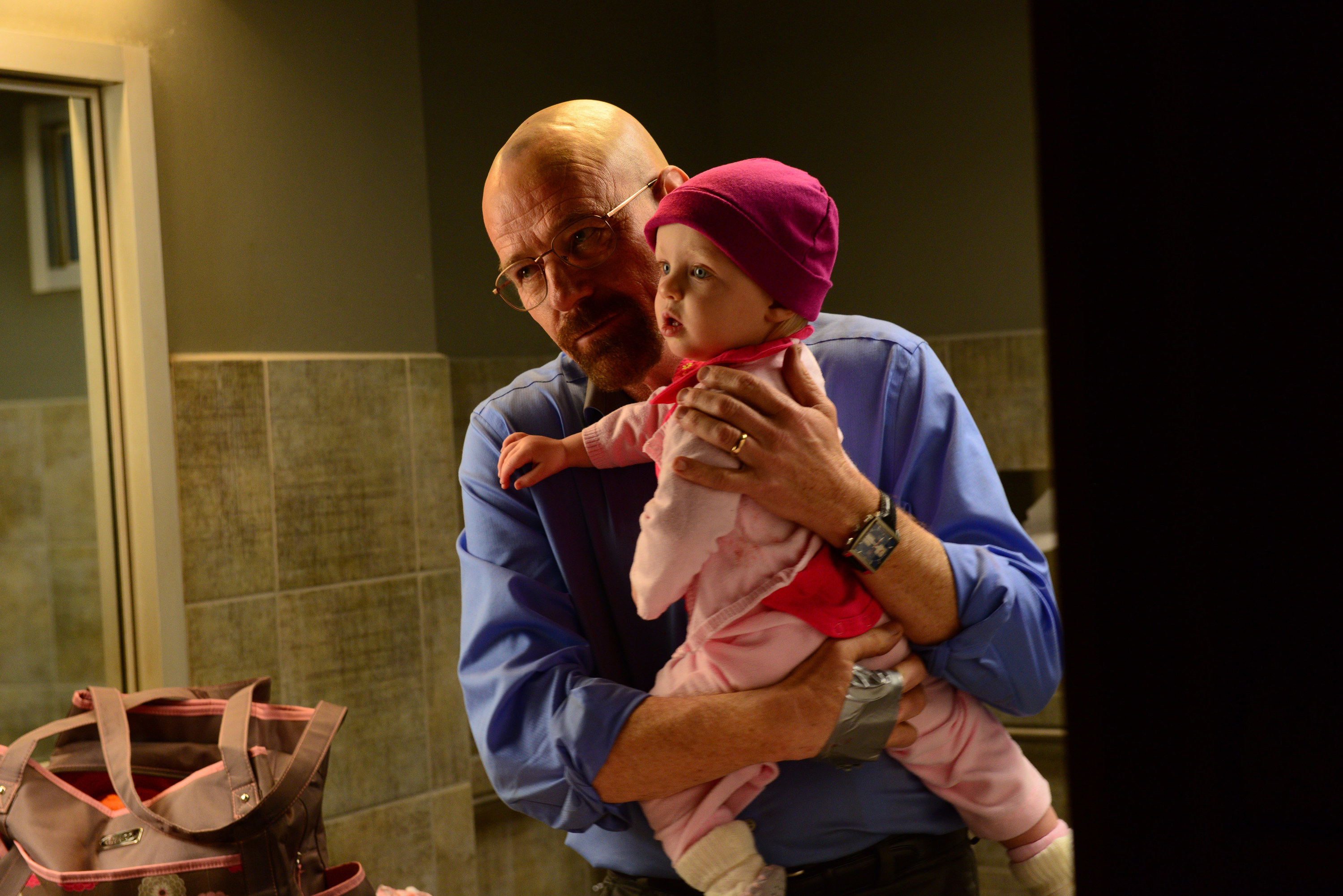 Bryan Cranston and a baby in Breaking Bad