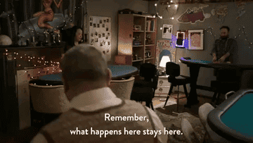 man saying "what happens here stays here"