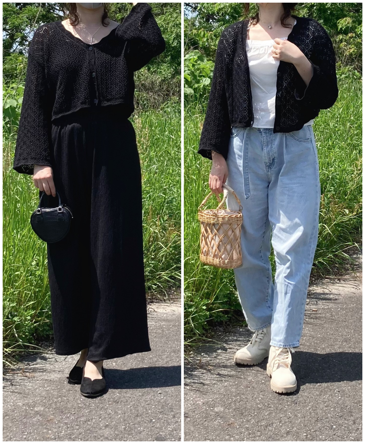 H＆Mのオススメのカーディガン「ポインテルニットカーディガン」のコーディネート