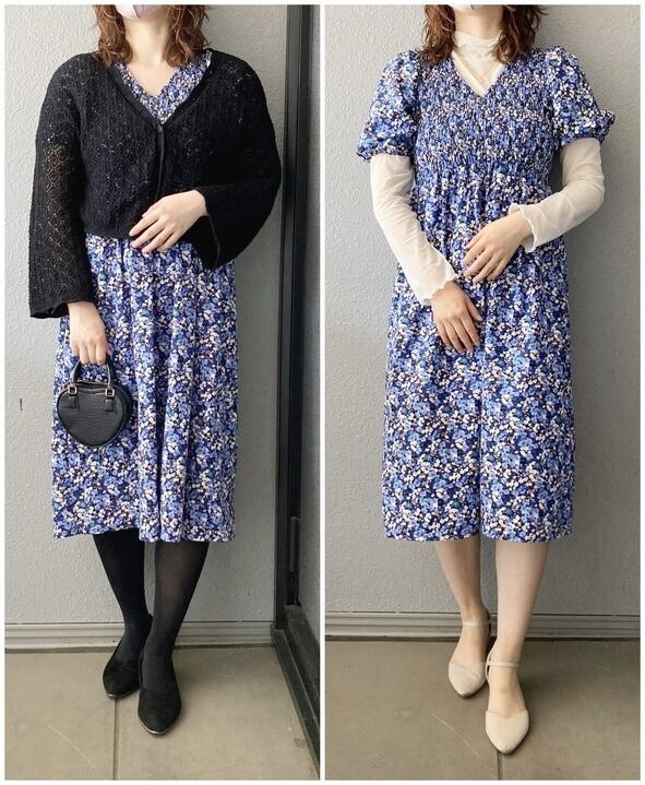 H＆Mのオススメのワンピース「シャーリングワンピース」のコーディネート