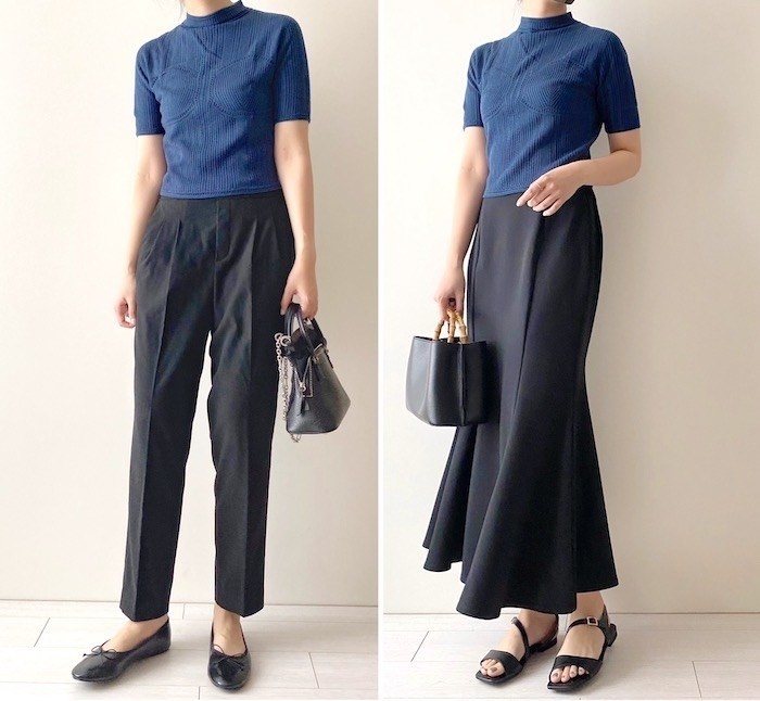 UNIQLO(ユニクロ)のオススメの涼しげファッションアイテム「3Dメッシュセーター(5分袖)」のコーディネート