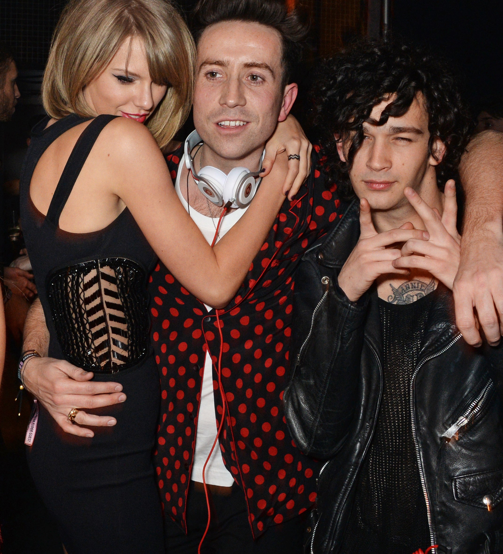 Taylor with Nick Grimshaw and Matty