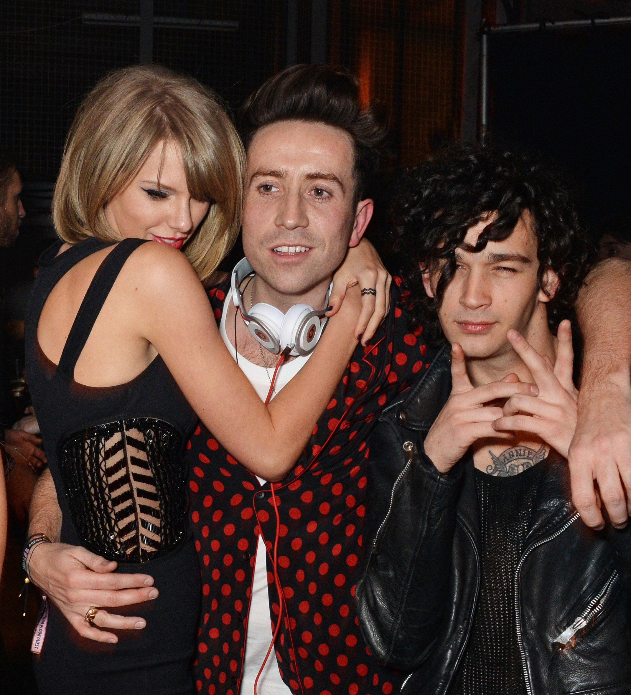 Taylor with Nick Grimshaw and Matty