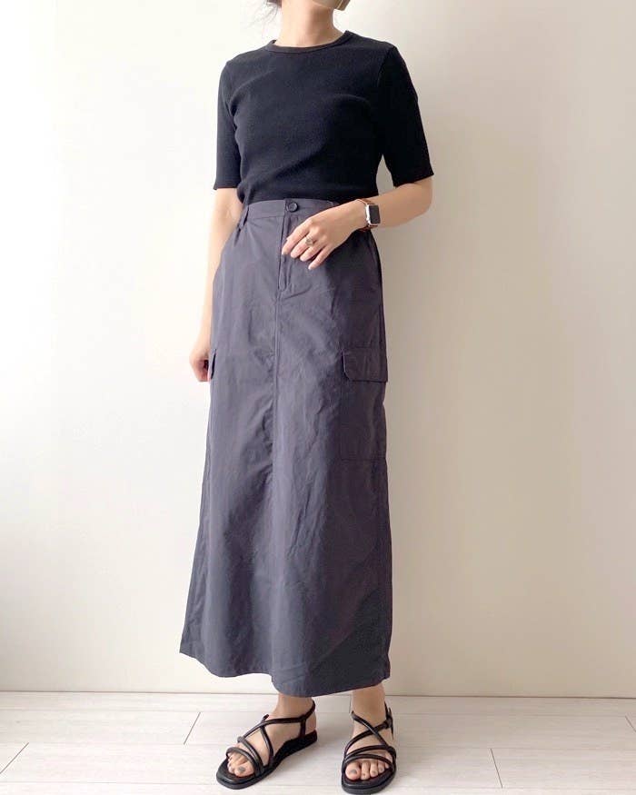 GU(ジーユー)のオススメのファッション「カーゴロングスカートQ」のコーディネート