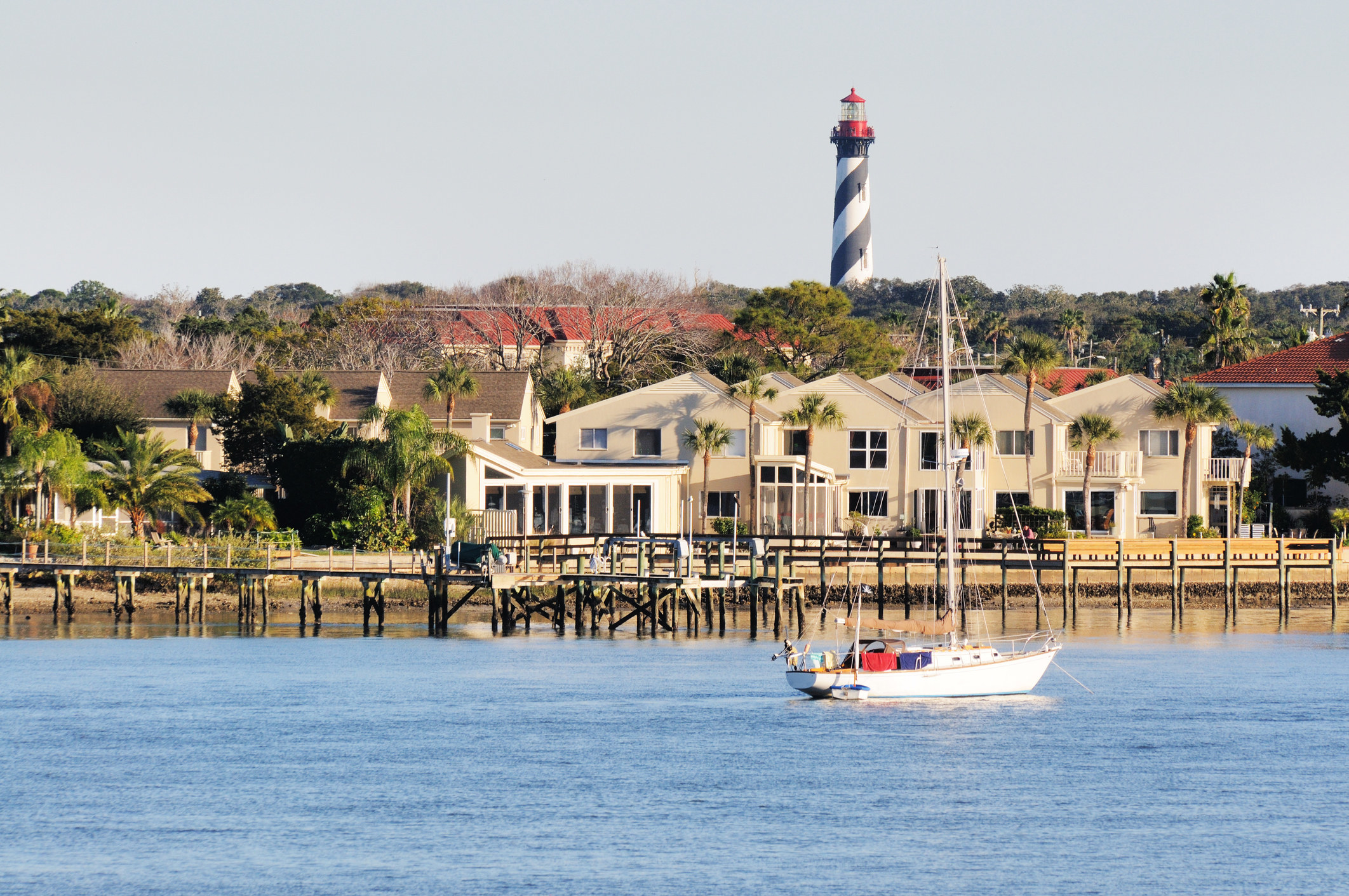 View of Saint Augustine lighthouse on Anastasia Island.