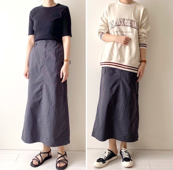 GU(ジーユー)のオススメのファッション「カーゴロングスカートQ」のコーディネート