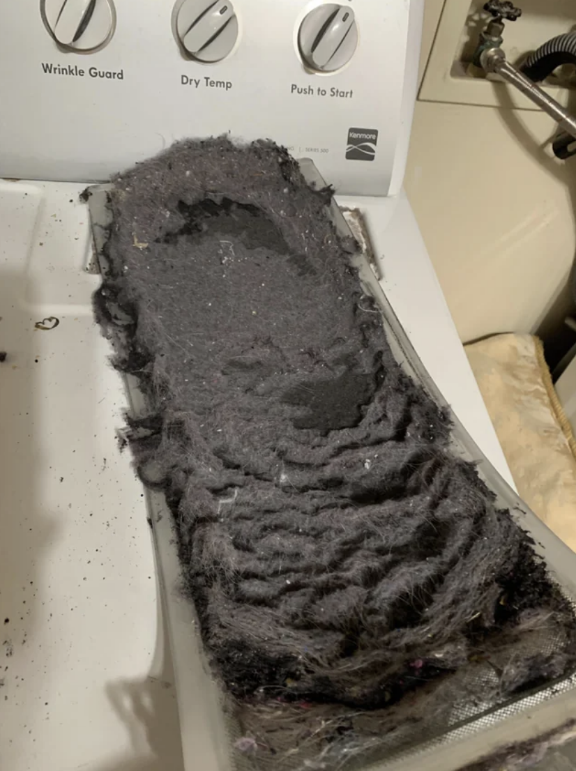 dryer clogged with lint
