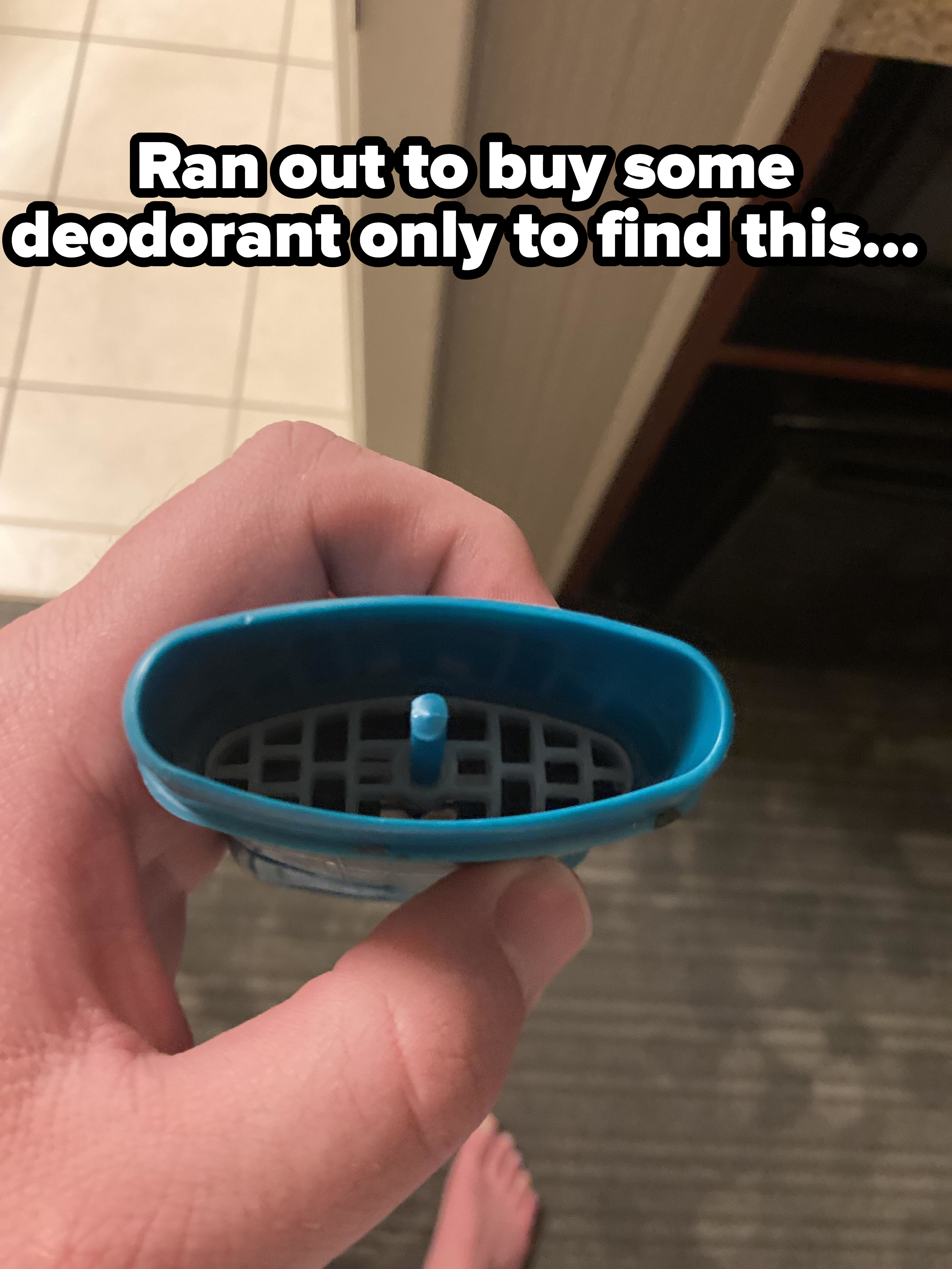 An empty deodorant stick