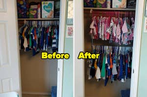 closet rod that adds more storage space at the bottom of the closet