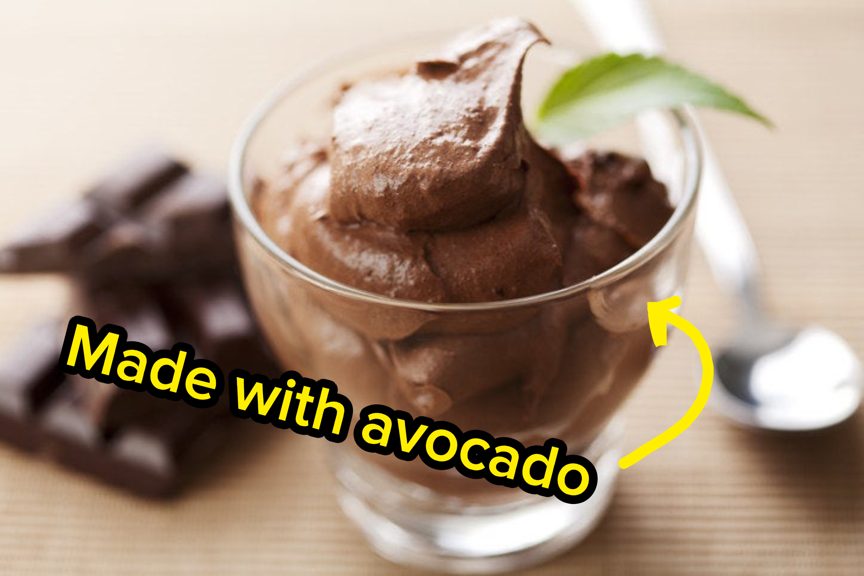 Chocolate ice cream made with avocado