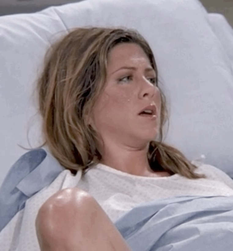 sweaty woman exhausted on the hospital bed