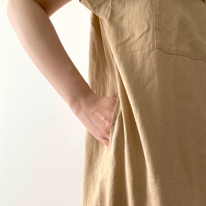 GU（ジーユー）のオススメのワンピース「リネンブレンドシャツワンピース(半袖)+E」のコーディネート