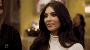 Kim Kardashian widening her eyes
