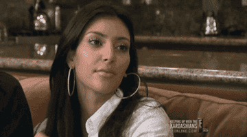 Kim Kardashian rolling her eyes