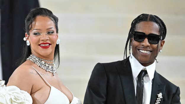 Rihanna and A$AP Rocky attend the 2023 Met Gala.