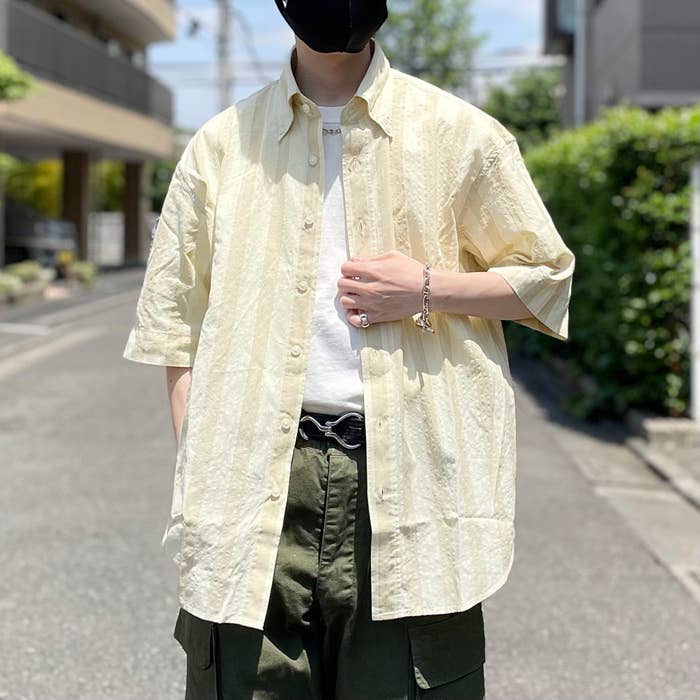 UNIQLO(ユニクロ)のおすすめのメンズアイテム「シアサッカーオーバーサイズシャツ(半袖)」