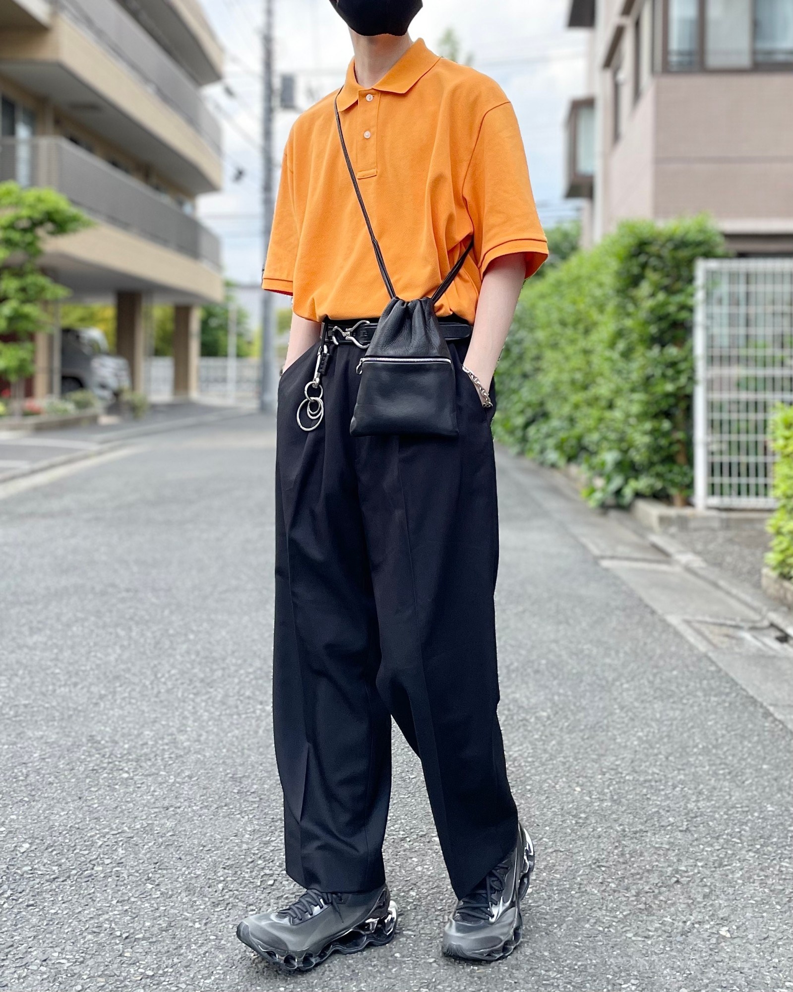 GU（ジーユー）のおすすめのメンズアイテム「オーバーサイズポロシャツ（5分袖）」のコーディネート