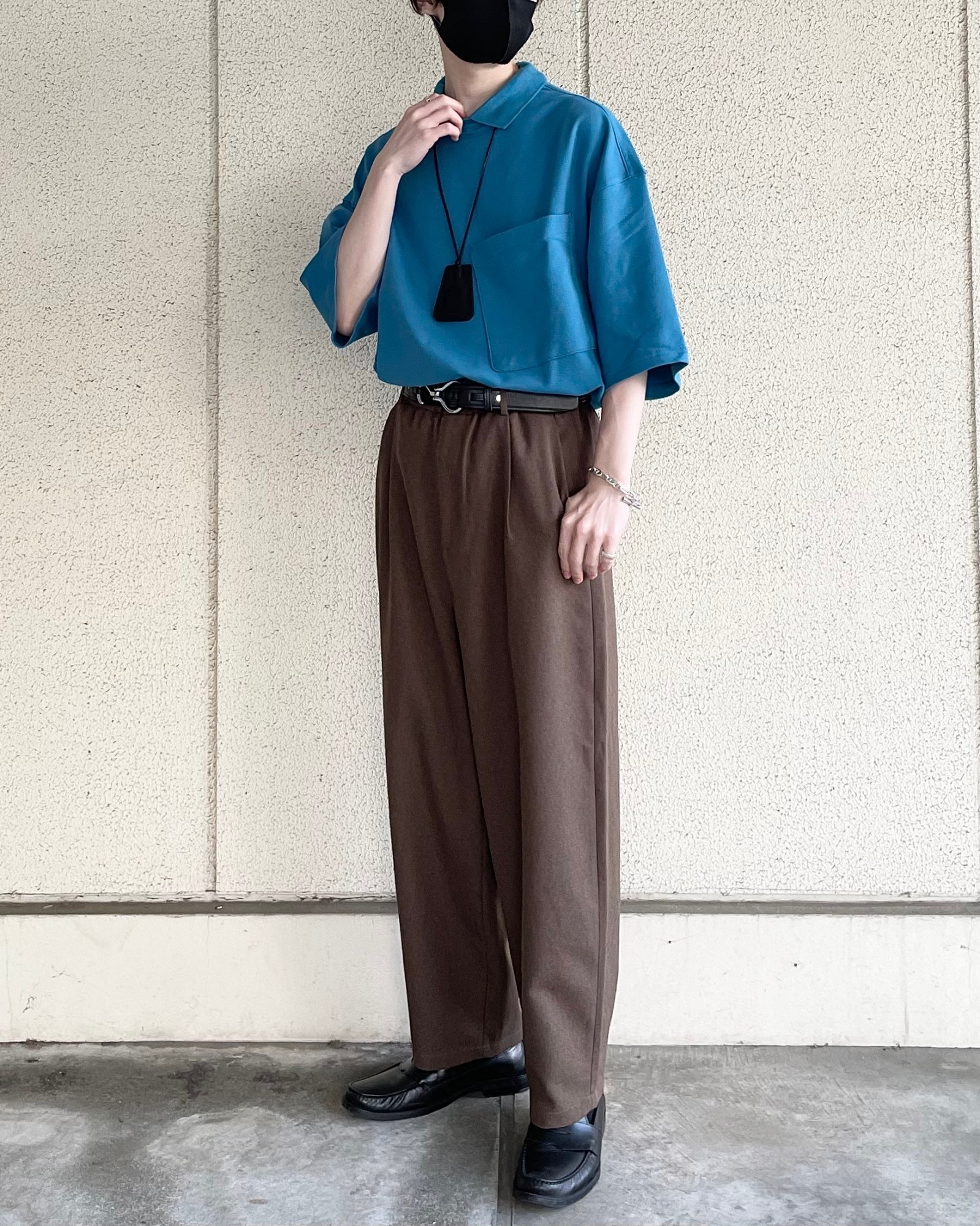 H&Mのおすすめのメンズアイテム「オーバーサイズフィット ドローストリングトップス」のコーディネート