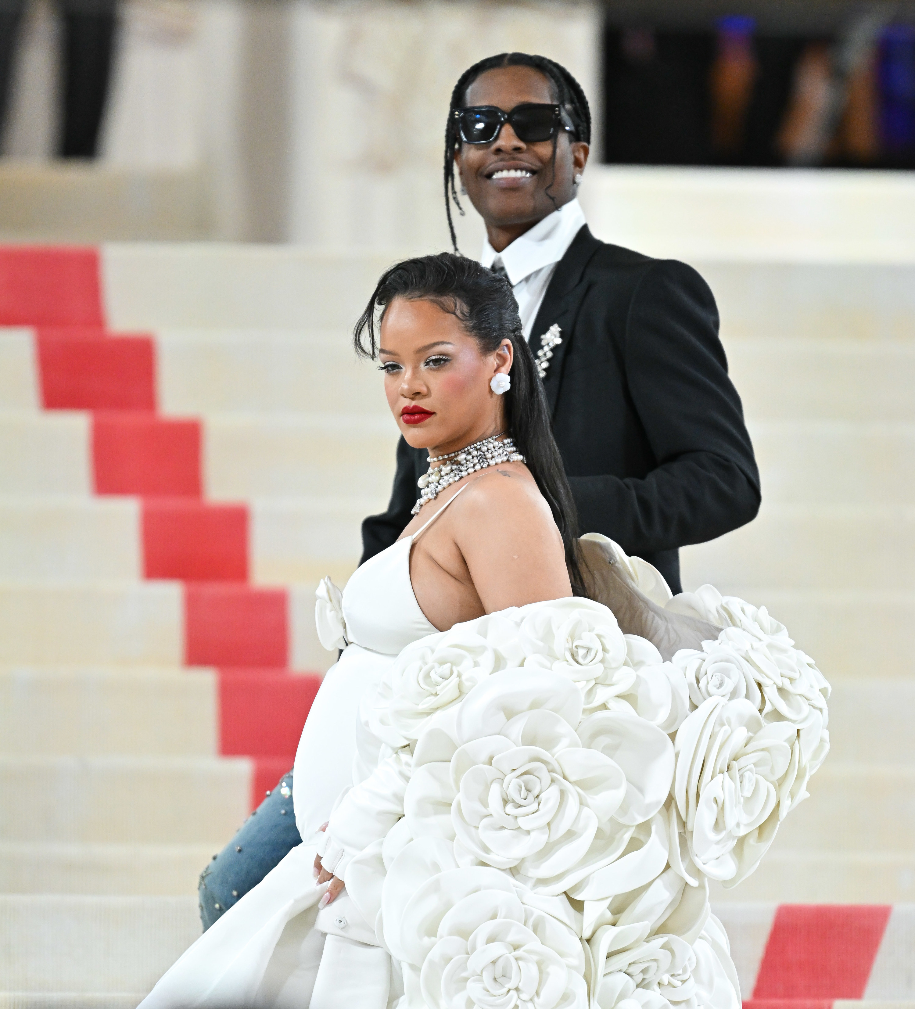Closeup of Rihanna and A$AP Rocky