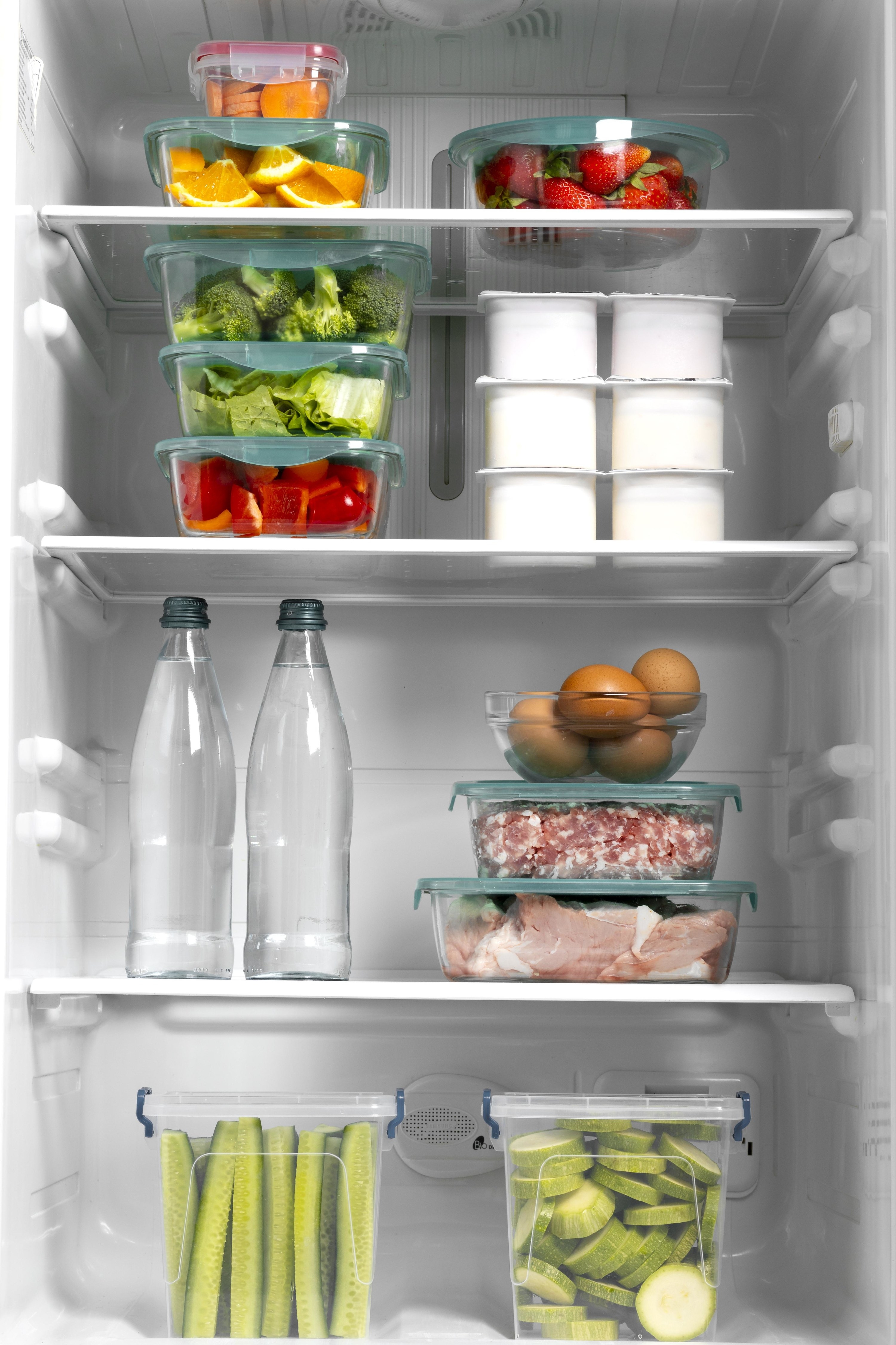 Food storage containers inside of fridge