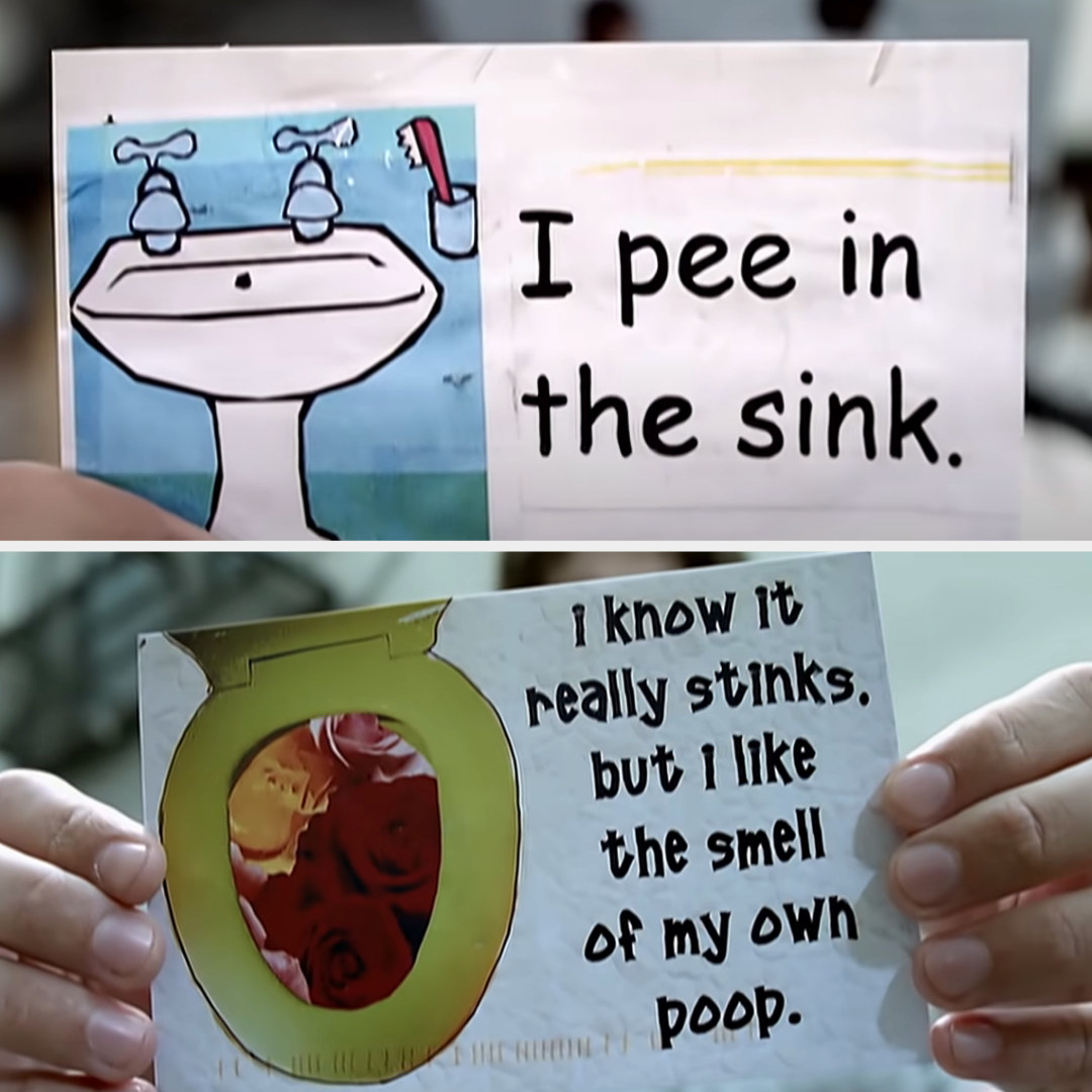 i pee in the sink and another that says, i know it really stinks but i like the smell of my own poop