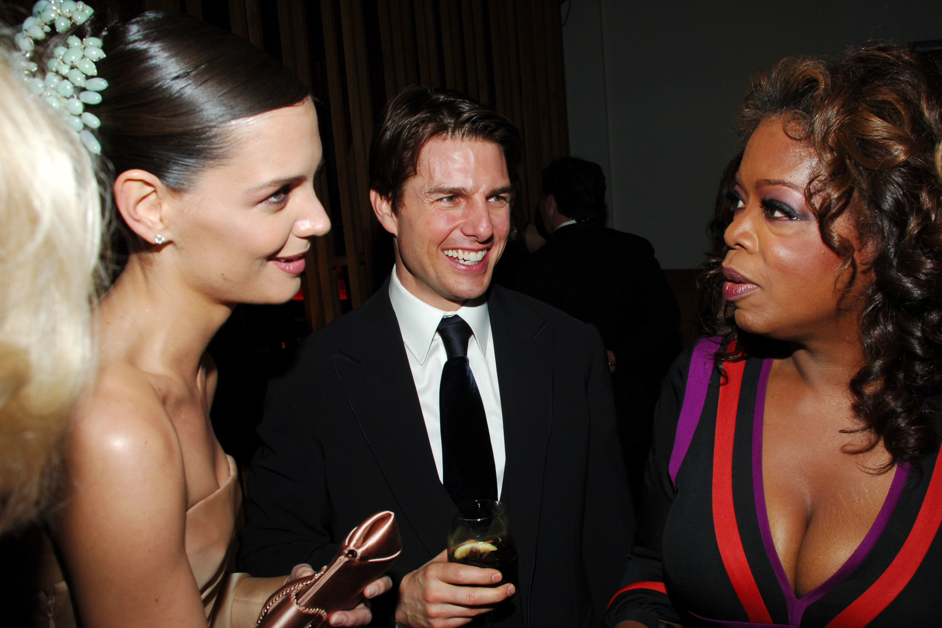 Katie Holmes, Tom Cruise and Oprah Winfrey attend ; VANITY FAIR Oscar Party