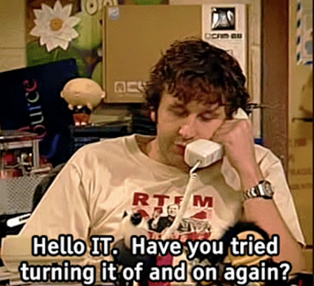 Screenshot from &quot;The IT Crowd&quot;
