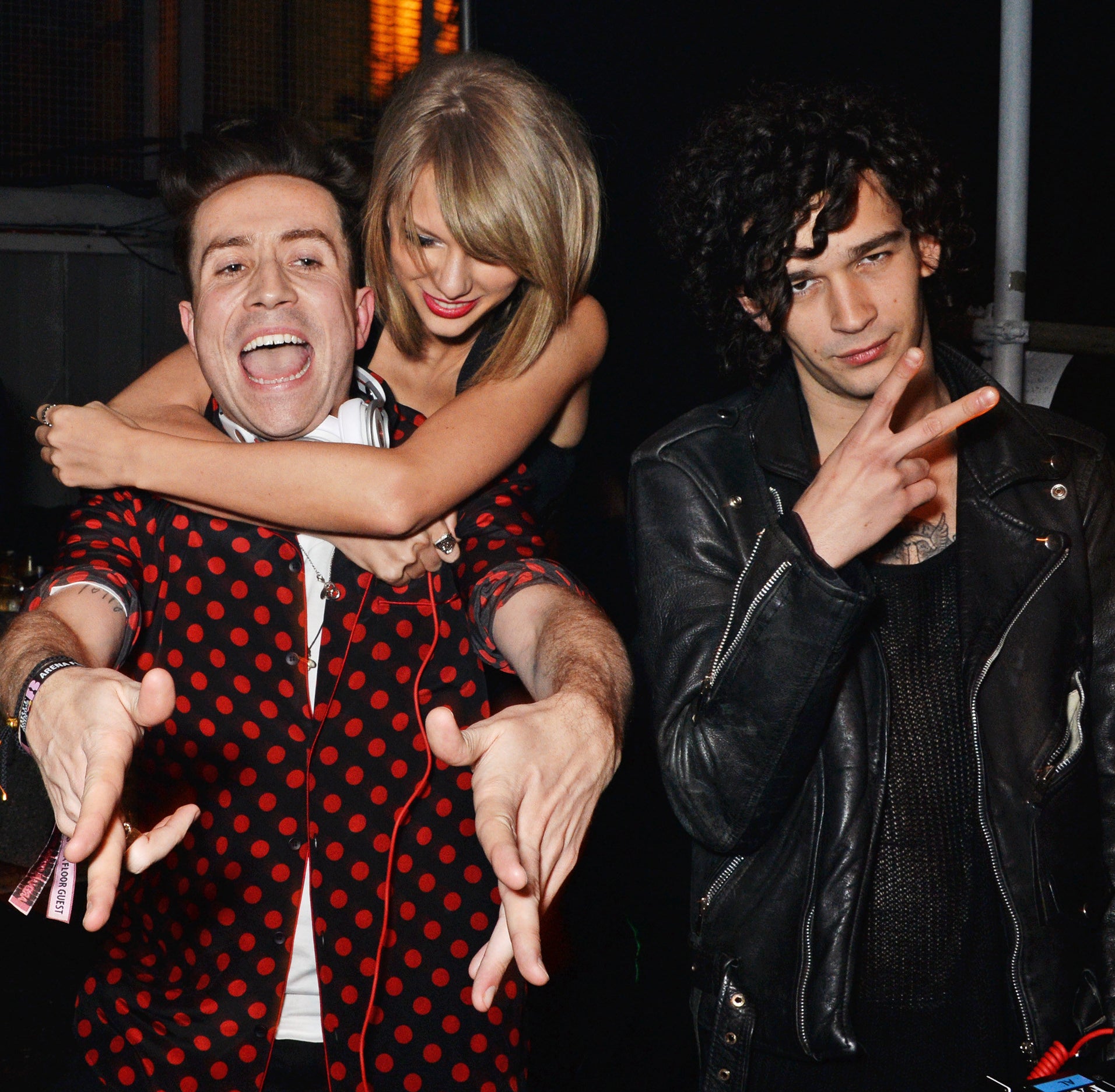 Taylor with Nick Grimshaw and Matty