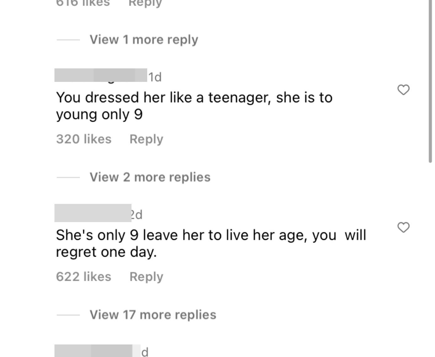 Screenshot of comments