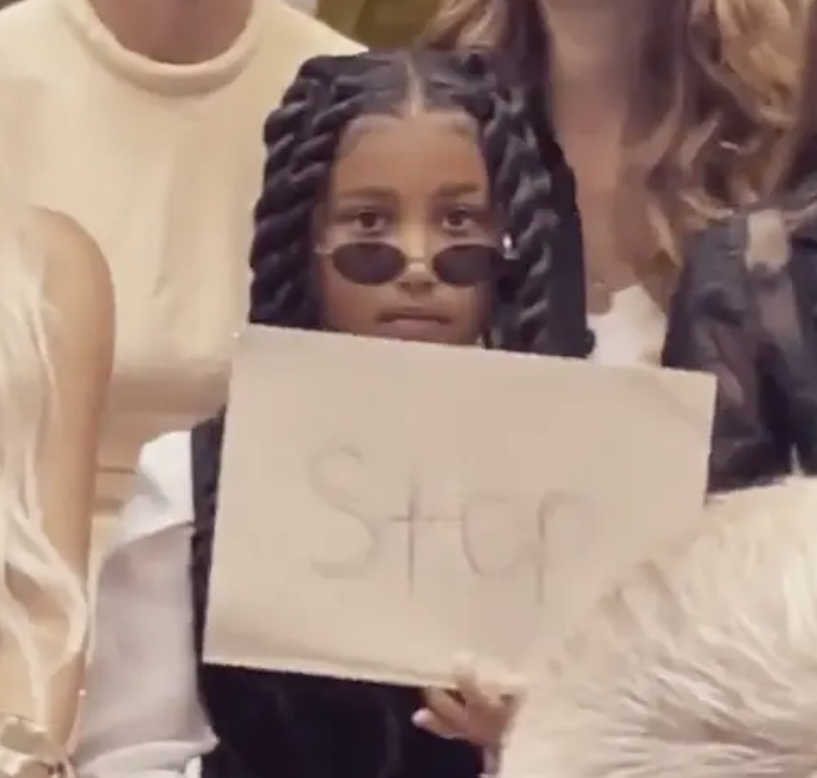 North holding a &quot;Stop&quot; sign